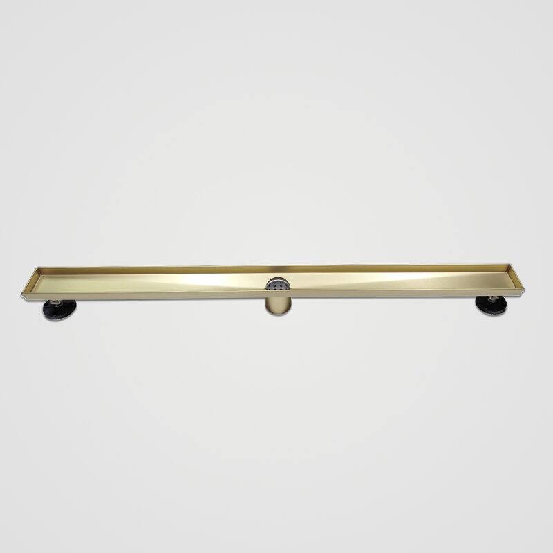 Oceanic Linear Shower Drain, Marine-grade 316 Stainless Steel, Grid Cover with Hair Strainer