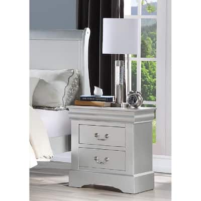 Transitional Style Wooden Nightstand with 2 Drawers