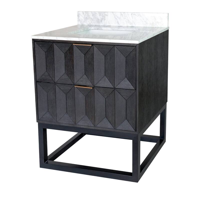 KitchenBathCollection Henley 30" Bathroom Vanity with Carrara Marble Top