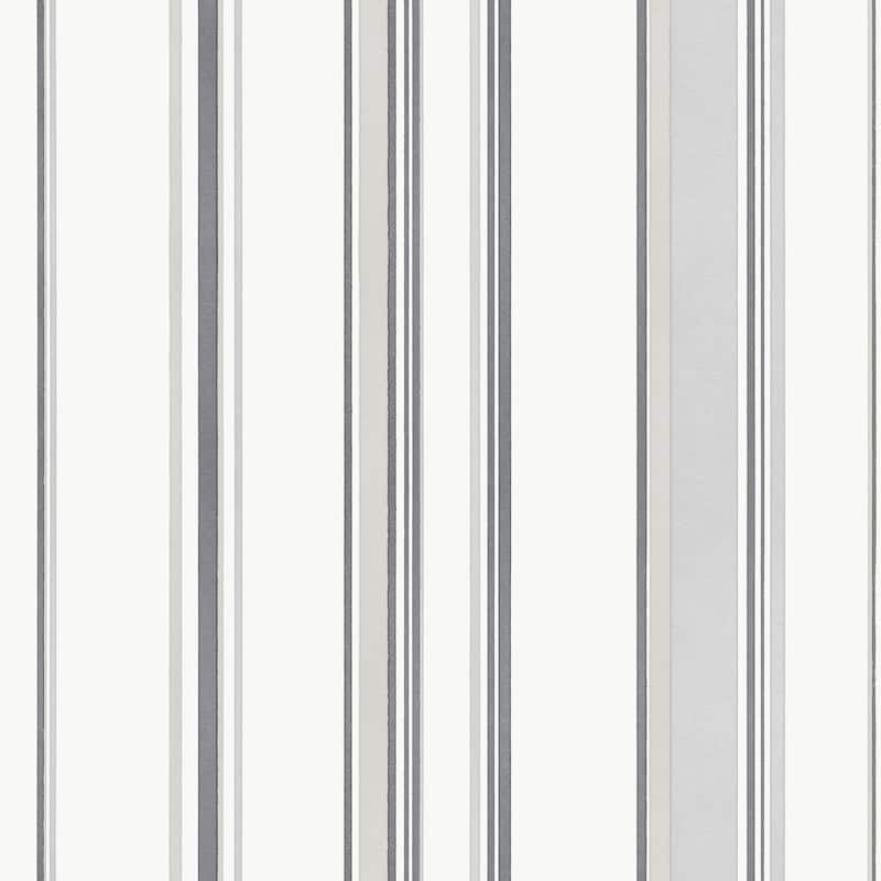 Galerie Wallcoverings Smart Stripes 3 Casual Stripe Vinyl on Non-woven Matte Wallpaper Roll - 33 feet long x 21 inches wide - Navy/Blue/White