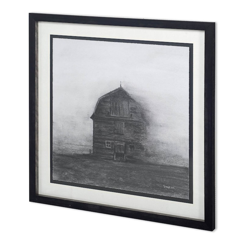 Barn House in Wind I Framed Art Print