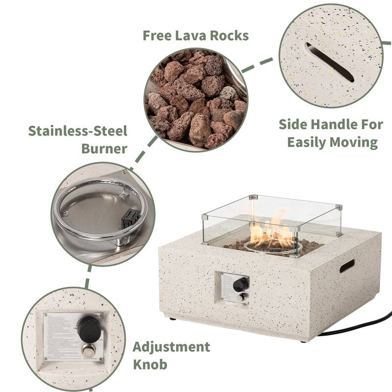 COSIEST 5-Pieces Outdoor Patio Wicker Furniture Set with Fire Pit Set