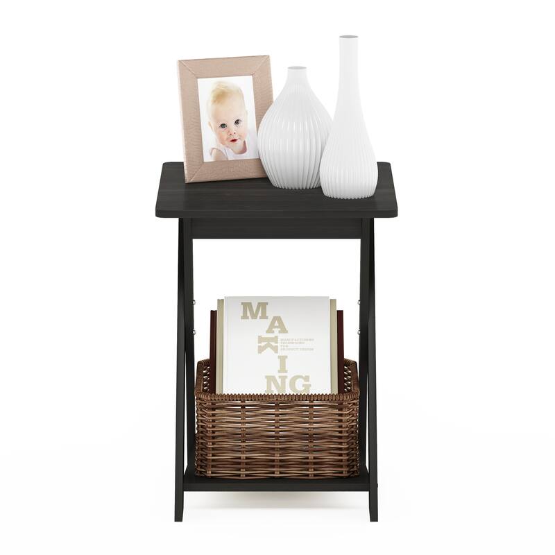 Porch & Den Wilmot Espresso Simplistic Criss-crossed End Table
