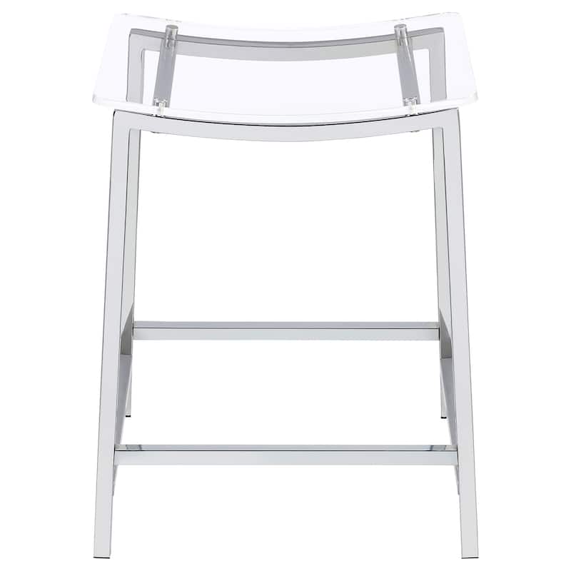 Jovani Acrylic Backless Stool Chrome (Set of 2)