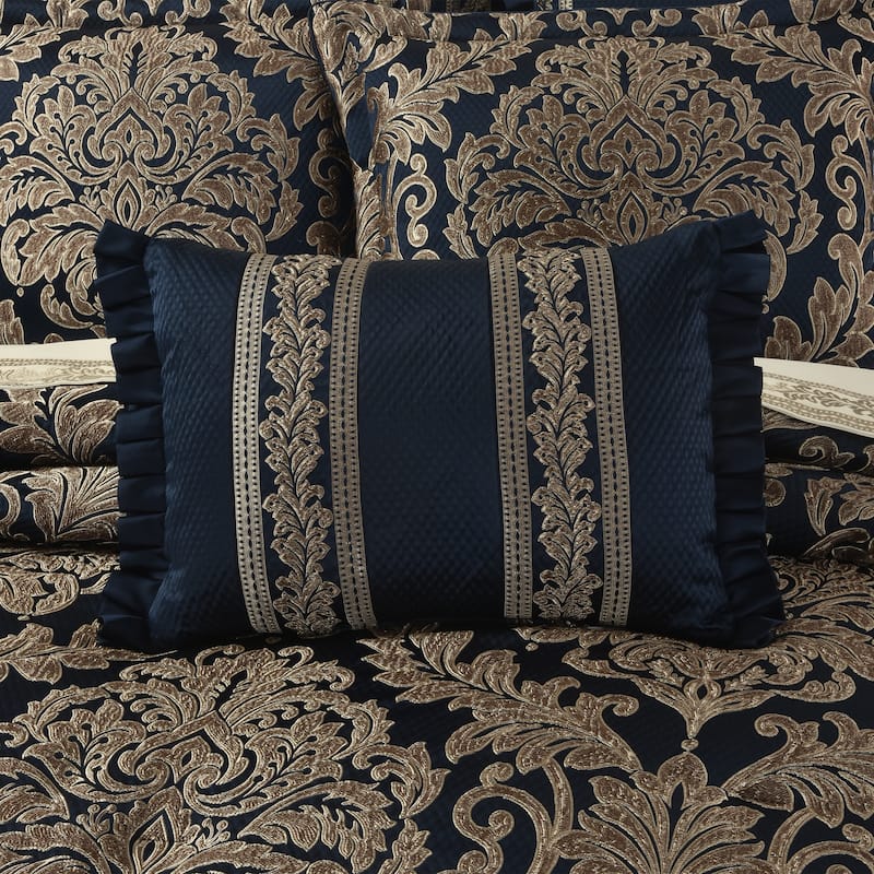 J. Queen New York Monte Carlo Boudoir Decorative Throw Pillow - Accent - Polyester - Navy