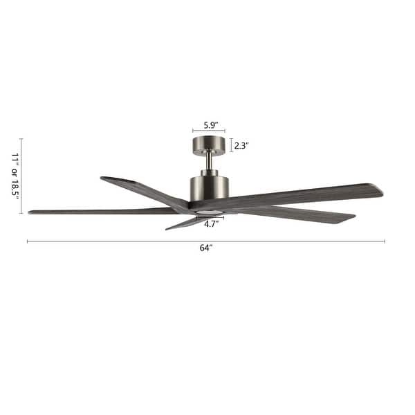 dimension image slide 4 of 7, WINGBO 64 Inch DC Motor Indoor Ceiling Fan without Lights - N/A