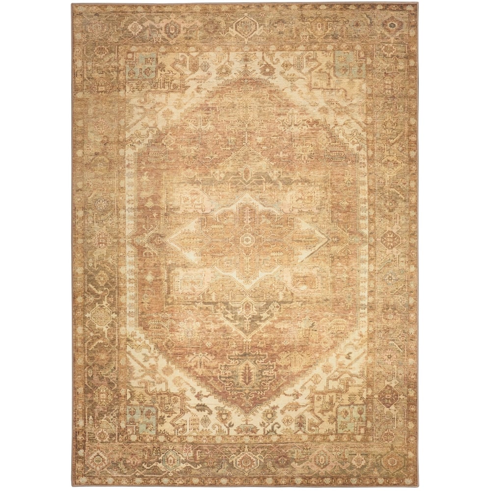 Nourison Vintage Washables Indoor only Gold Persian Area Rug