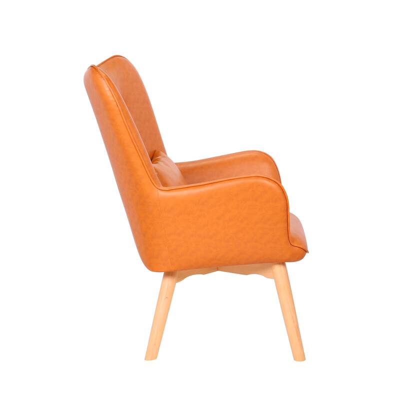 Porthos Home Paco Leisure Accent Chair, PU Leather, Wingback Design