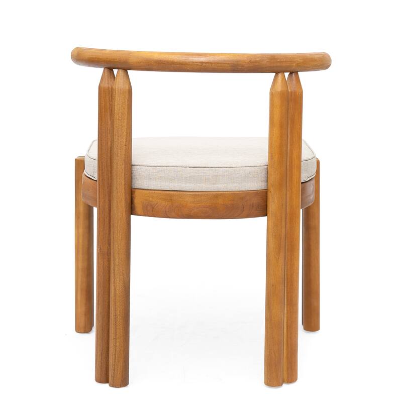 Christopher Knight Home - Modern Outdoor Dining Set with Cushioned Armless Chairs in Teak Finish (9-Piece Set)