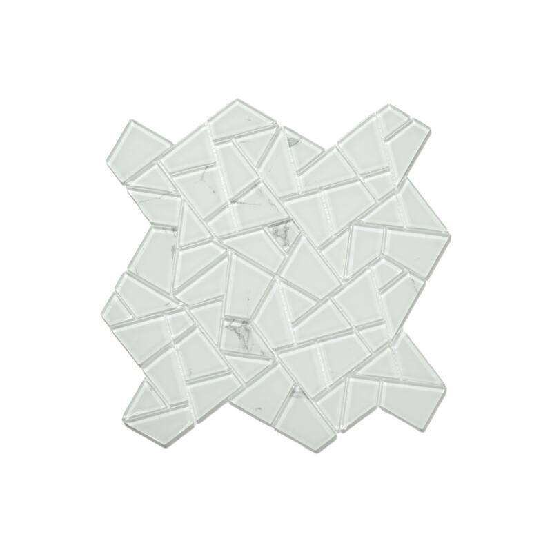 Cruz Bay Studio BG19 Medley - 11" x 11" Block Random Wall Tile - - Glacier Gloss