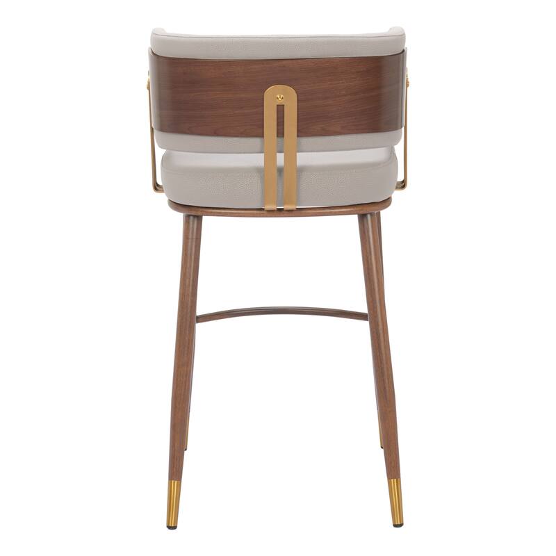 Brew Barstool Beige & Walnut