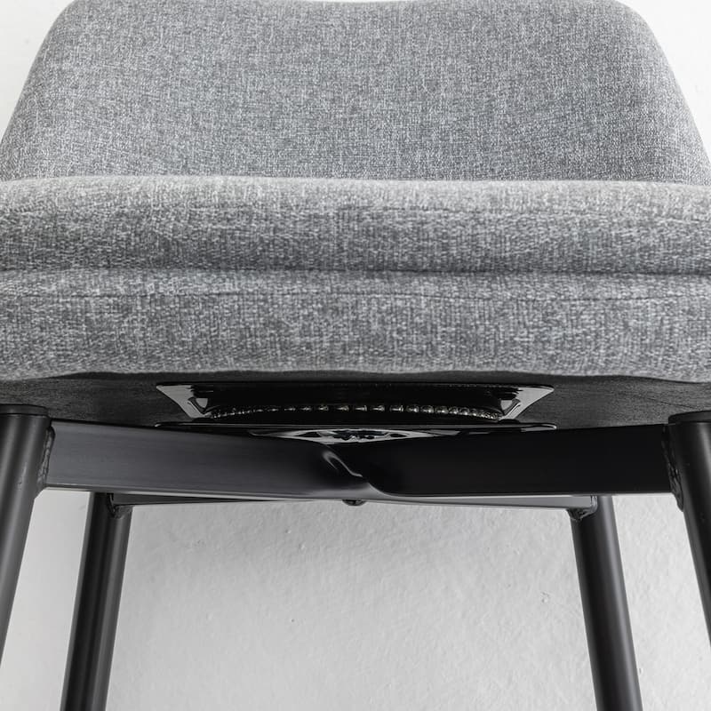 2PCS Swivel Linen Metal Legs Bar Stools