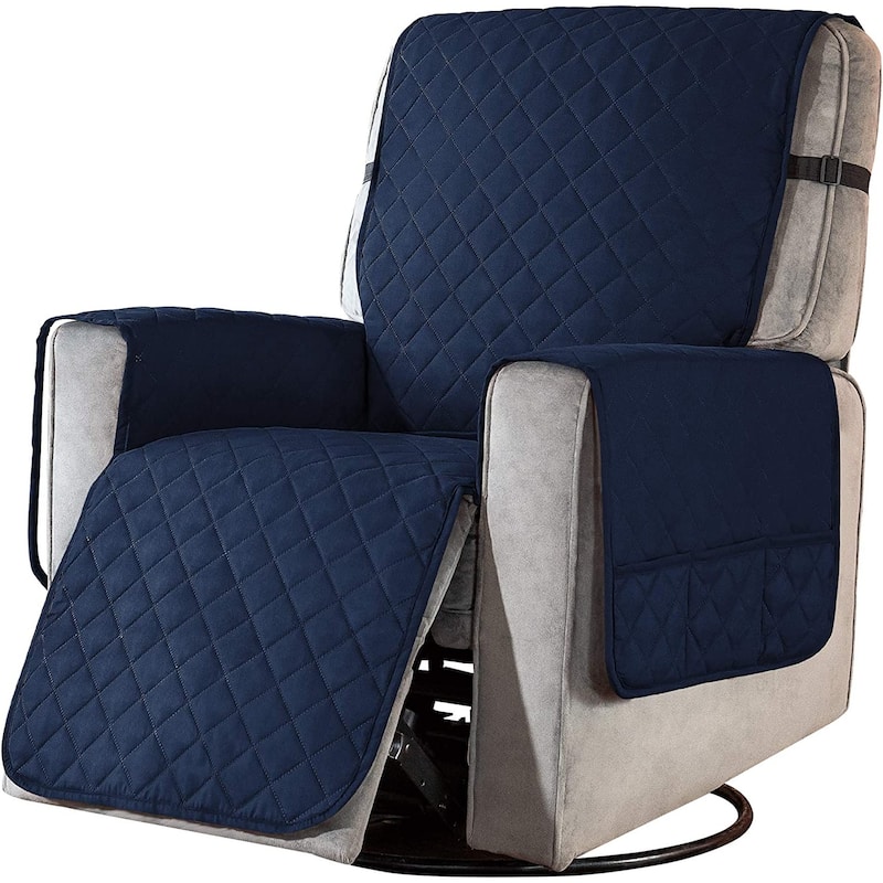 Subrtex Recliner Chair Cover Slipcover Reversible Protector Anti-Slip - Large - Navy