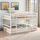 preview thumbnail 11 of 17, Full Over Full Wooden Bunk Bed with Ladder, Guardrails, and Slatted Base White
