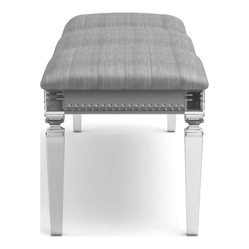 Xian Glam Clear Faux Leather Padded Bedroom Bench by Furniture of America