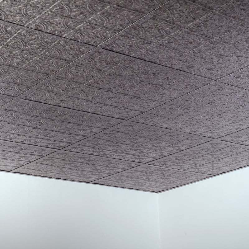 FASÄDE Traditional Style 1 Decorative Vinyl 2ft x 2ft Lay in Ceiling Panel in Galvanized Steel (5 Pack)
