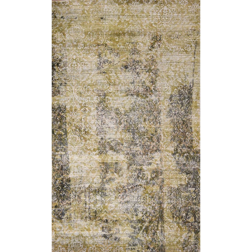 Contemporary Abstract Indian Area Rug Handmade Wool Carpet - 4'11"x 7'11"