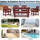 preview thumbnail 93 of 94, 6-Piece HDPE Outdoor Dining Table Sets with Umbrella Hole - 1-Table 4-Chairs-1-Bench