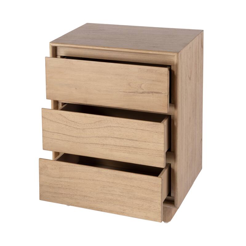 Halmstad Wood Panel 3 Drawer Narrow Nightstand