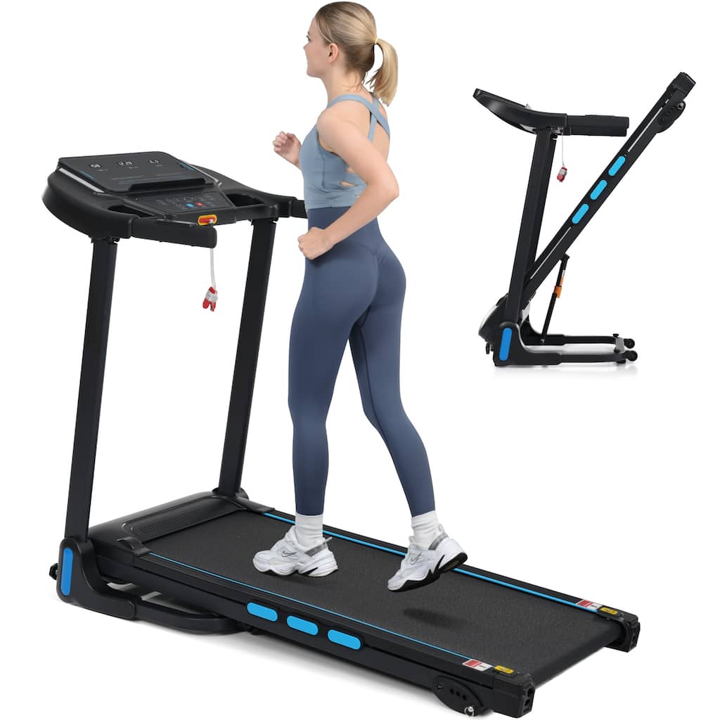3.5HP Hydraulic System Auto Foldable Treadmill with Incline,10MPH 350Lbs Weight Capacity Electric Treadmills