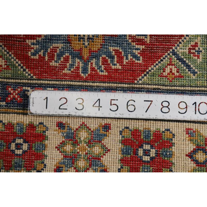 Geometric Kazak Foyer Rug Handmade Traditional Wool Carpet - 2'8"x 4'0"