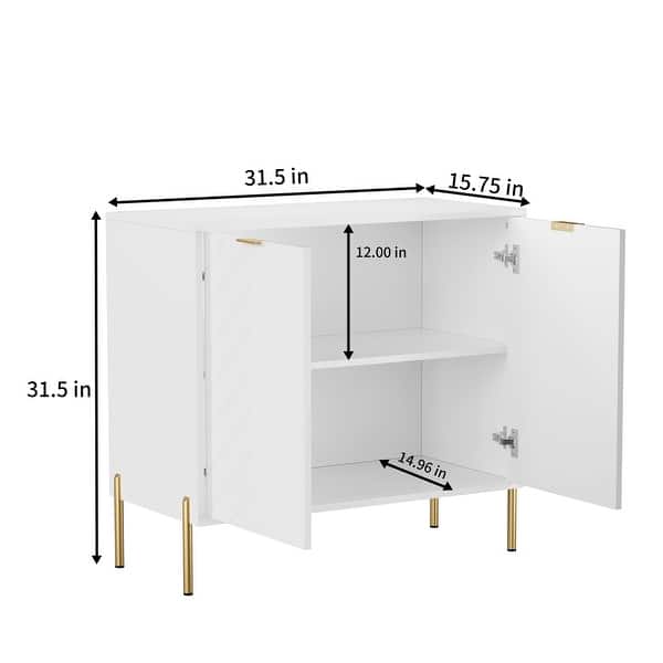 dimension image slide 2 of 6, Clihome 2-Door Storage Media Accent Buffet Sideboard