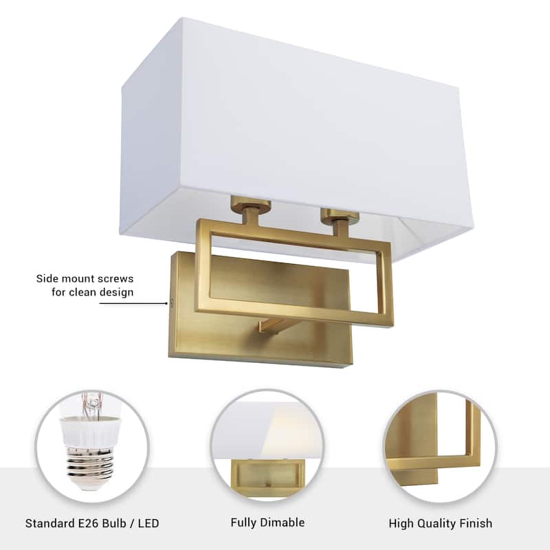 Brio Lighting Pressley - 2 Light Dimmable Wall Sconce