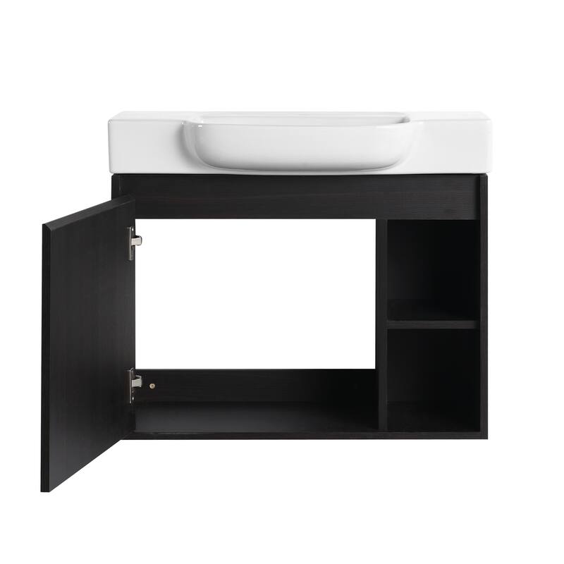 Bathroom Vanity With Sink In 24/28 Inch, Floating Bathroom Vanity With Soft Close Door