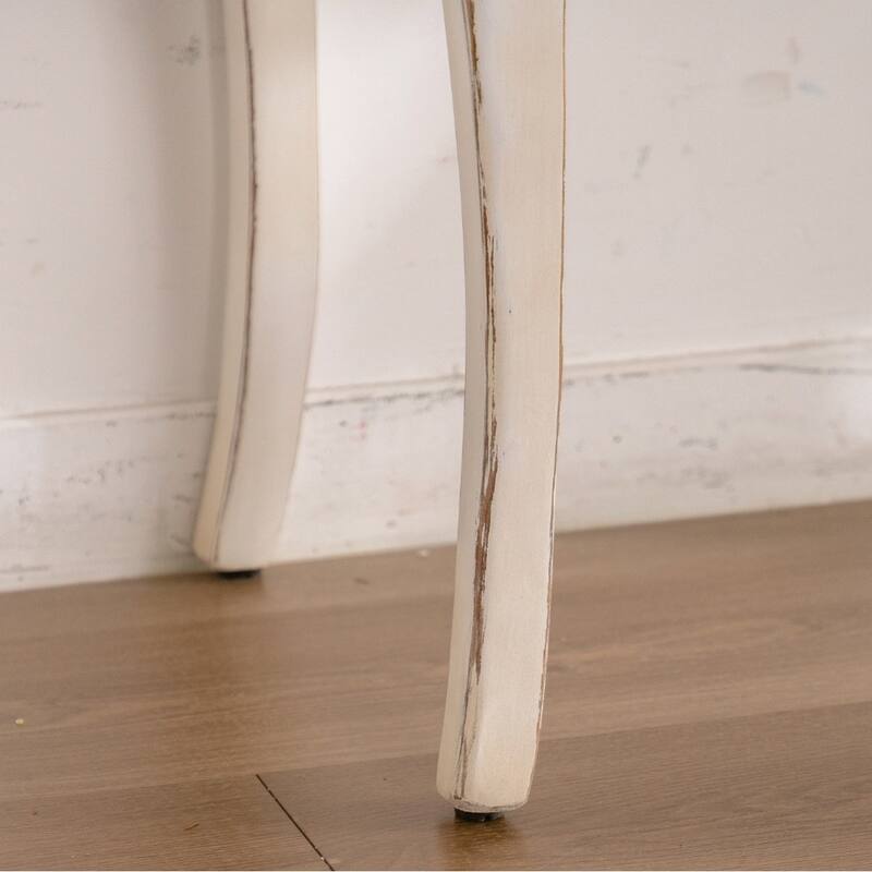 43.31" Vintage French Country Carved Console Table with Curved Legs