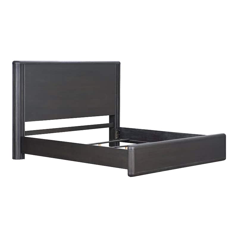 Furniture of America Caelan II Modern 3-Piece Black Solid Wood Panel Bedroom Set with Motion Light