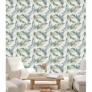 Palm Leaves Wallpaper Peel and Stick and Prepasted - Bed Bath & Beyond ...