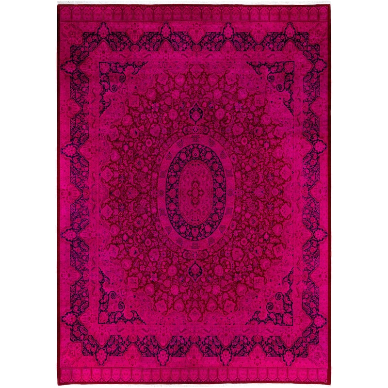 Overdyed One-of-a-Kind Hand-Knotted Area Rug - Purple - 10' 1" x 14' 0"