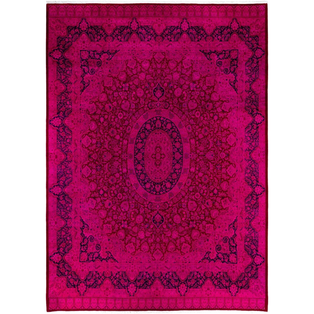 Overdyed One-of-a-Kind Hand-Knotted Area Rug - Purple - 10' 1" x 14' 0"