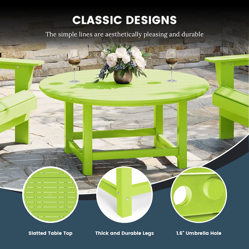 Laguna Outdoor Poly Adirondack 38" Round Coffee Table