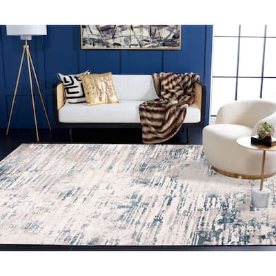 SAFAVIEH Vogue Phoebe Modern & Contemporary Abstract Cream/Teal Rug