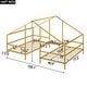 preview thumbnail 12 of 16, Metal Double Twin House Beds with Built-in Table, White