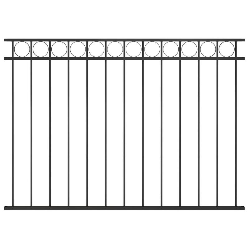 vidaXL Fence Panel Steel Black - 66.9" x 47.2"