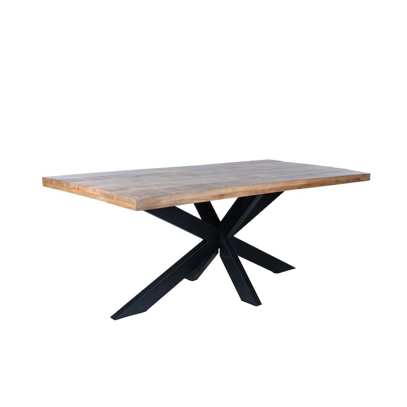 RRI Goods Modern Rectangle Dining Table - Mango Wood Top and Unique Spider Leg Design, 72-Inch