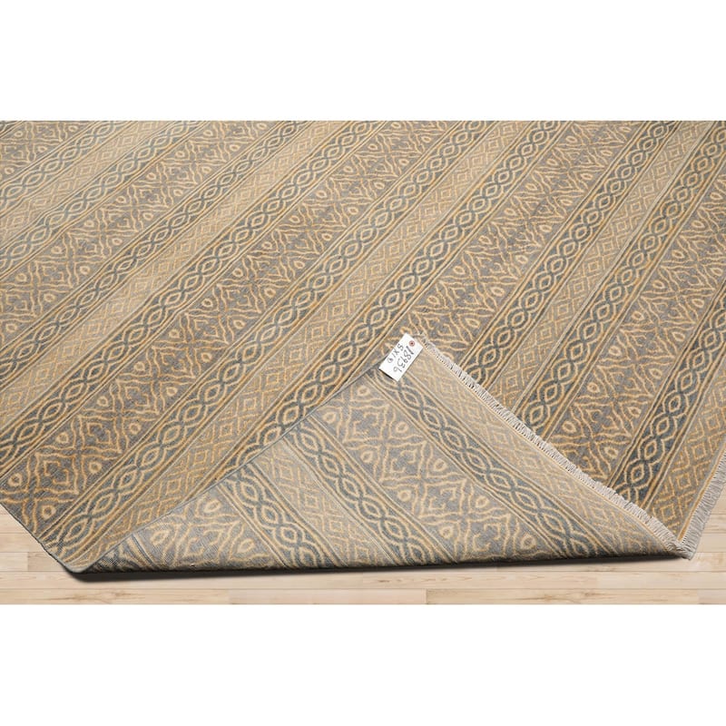 Beige Tibetan Wool Oriental Rug Contemporary Hand Knotted 250 KPSI - 8' x 10'