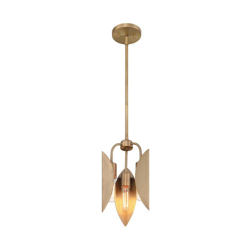 Eden 8.5 in. 3-Light Old Satin Brass Pendant Light