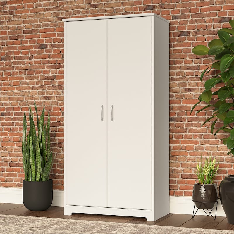 Cabot Tall Storage Cabinet with Doors by Bush Furniture - White