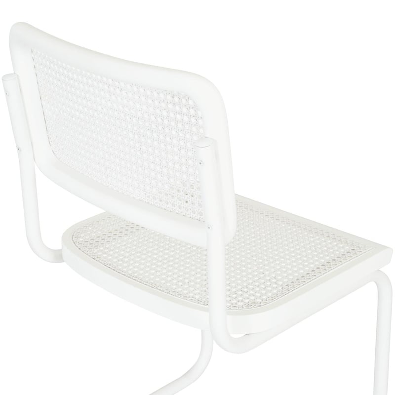 Breuer Chair Company Marcel Breuer Cesca Cane Cantilever Side Chair w/ White Steel Frame (Various Wood & Cane Colors)