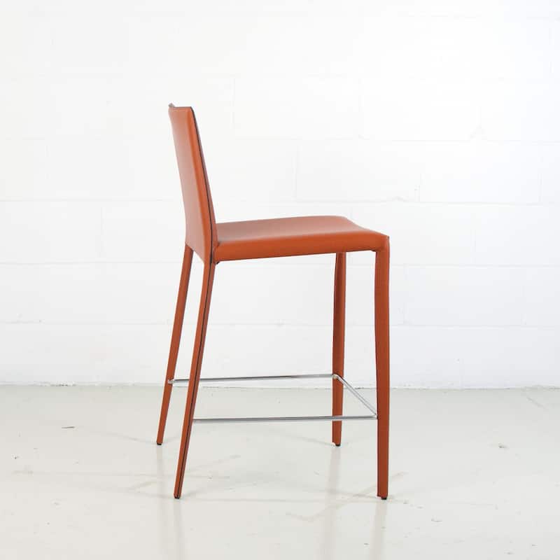 Prima Modern Leather & Metal Counter Stool - Contract Grade