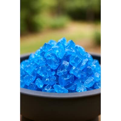Turquoise Round Reflective Fire Pit Glass