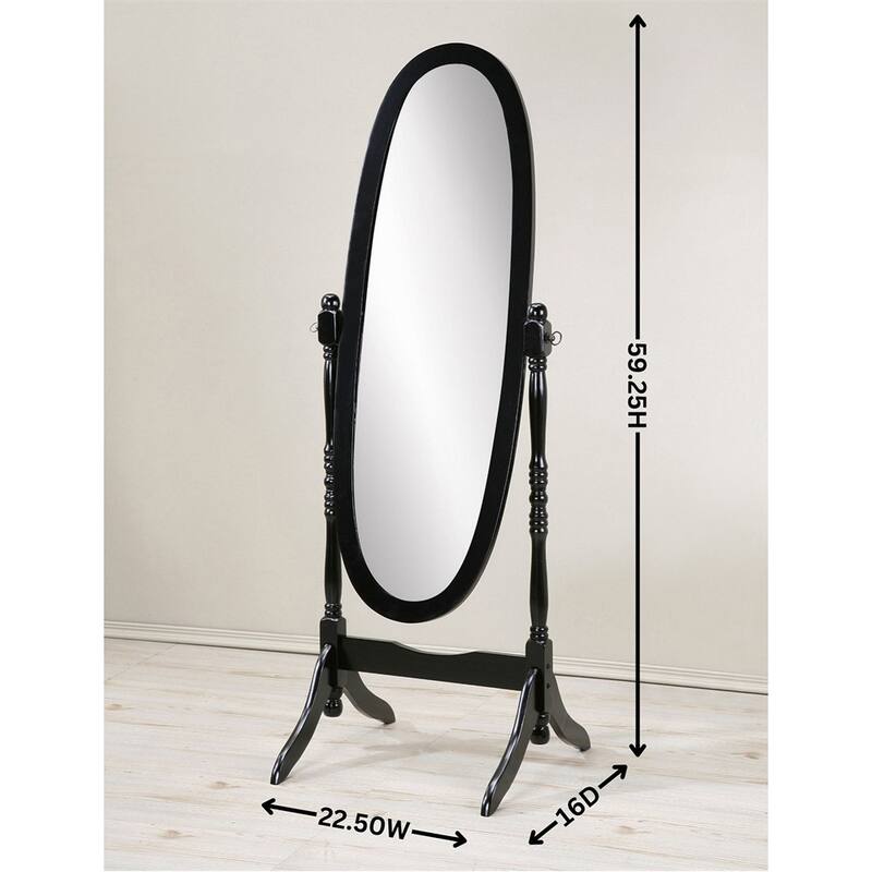 Traditional Queen Anna Style Wood Floor Cheval Mirror