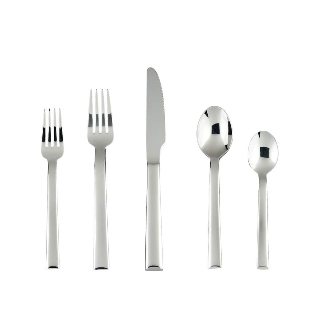 Fortessa Still 18/10 Stainless Steel, 5PC Flatware Set (Service for 1), Silver - 5 Piece Set