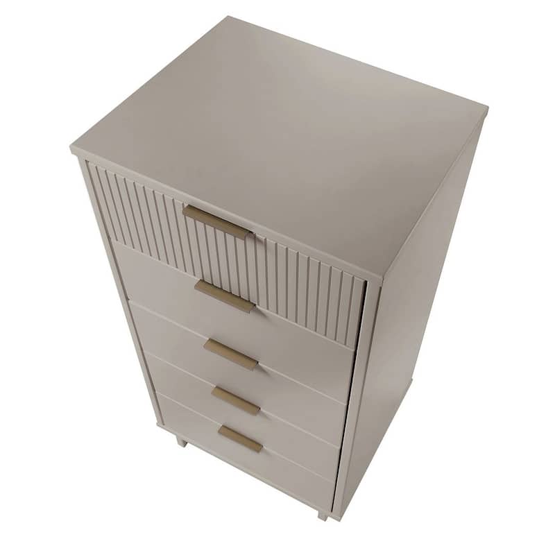Manhattan Comfort Granville Tall 23.62" Modern Narrow 5 Drawer Dresser