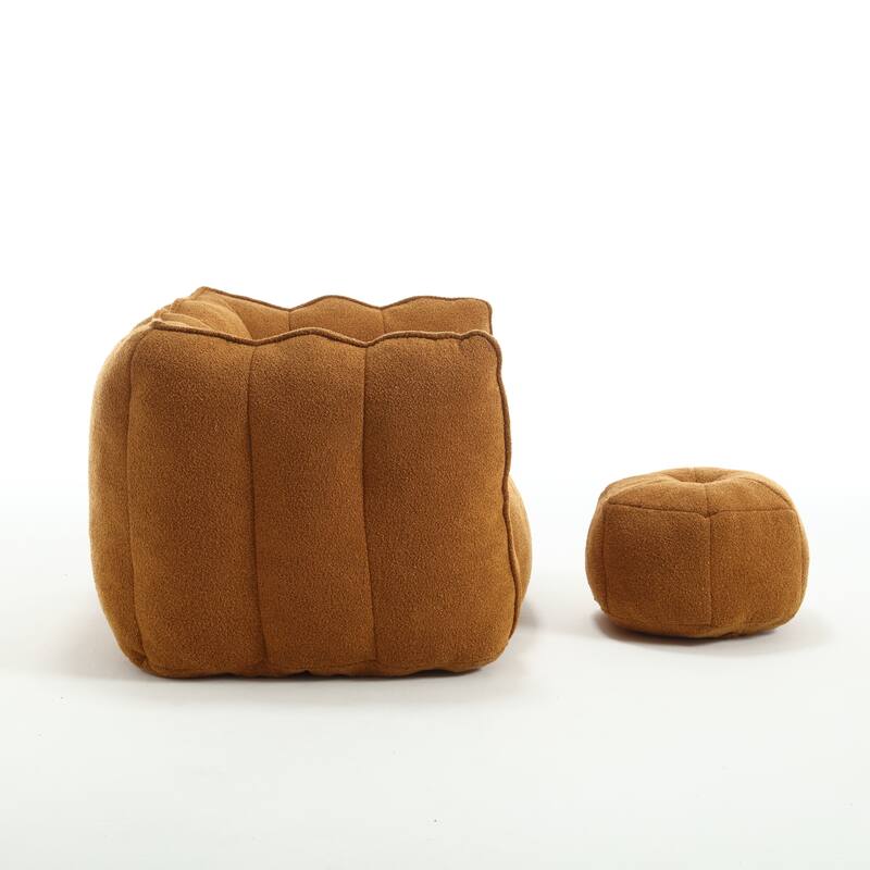 Soft Bean Bag Lazy Sofa with Footstool for Living Room and Bedroom