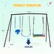 preview thumbnail 4 of 16, EROMMY Heavy-Duty A-Frame Metal Swing Set for Kids - 440lbs Capacity, Includes Saucer Swing & Belt Swing