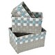 preview thumbnail 20 of 30, Checkered Woven Strap Storage Baskets (Set of 3) - 7.8 L x 5.3 W x 4.2 H